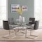 Armen Living Wendy Contemporary Dining Table in Brushed Stainless Steel Finish and Clear Glass top LCWNDIBS - alternate 5